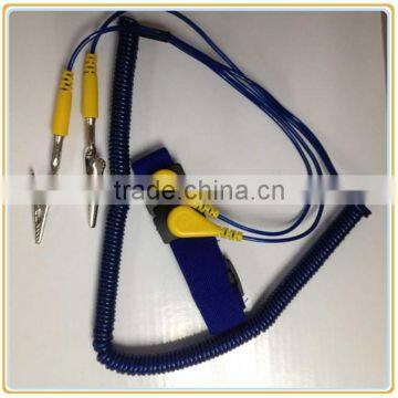 Antistatic Dual Coiled Cord Elastic Wrist Strap