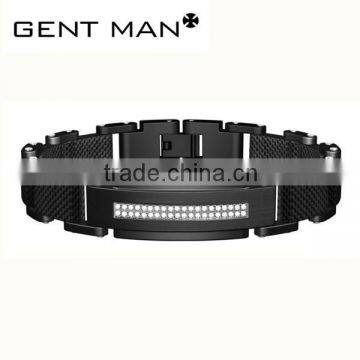 Black carbon fiber stainless steel bracelet fashion bracelet hand chain men jewelry