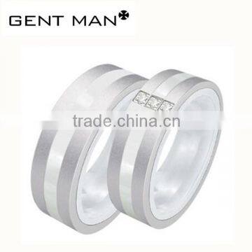 Romantic italy Pure Platinum Plated white Ceramic Ring for couples