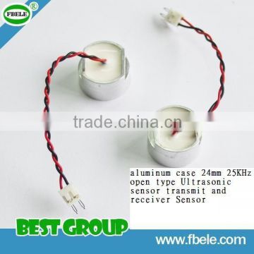 24 mm aluminum alloy shell of open-25KHz ultrasonic sensor transmitter and receiver sensors