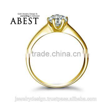 10K Gold Yellow Solitaire Rings Sona Nscd Simulated Diamond Ring Jewelry Ring New Wedding Engagement Rings For Women Gift photo-2