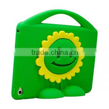 2016 New China Wholesale Sun Flower Cute Kids Proof Shock Absorber Silicone Tablet Bumper Case Cover With Stand / Handle photo-4