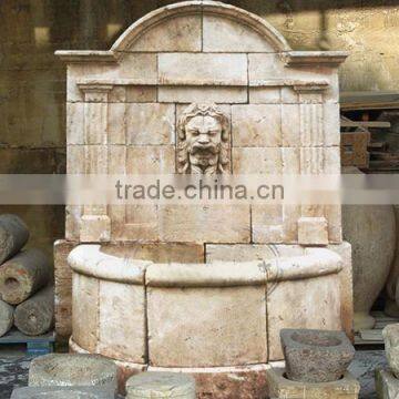 Chinese interesting stone marble lion head wall fountain