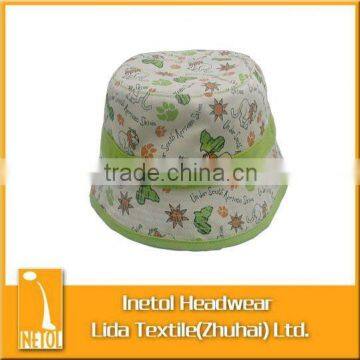 grass green bucket woven baby hat