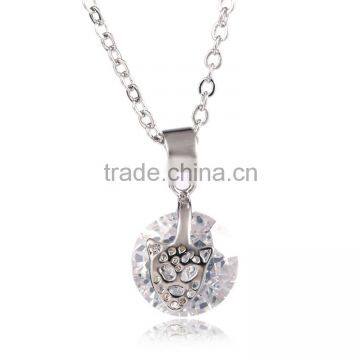 Small Crystal Bead Pendant Necklaces Leopard Head Silver Chain Neck Jewelry For Women