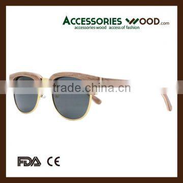 Wood Sunglasses Half Frame Unisex Wooden Sun Glasses photo-2