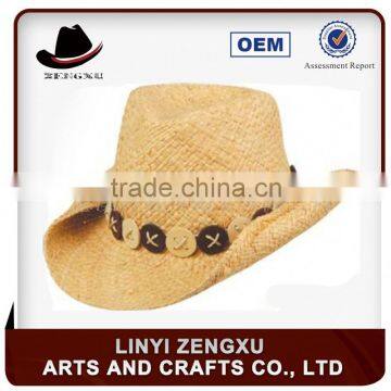 Professional factory fashion cheap plain wholesale straw cowboy hats