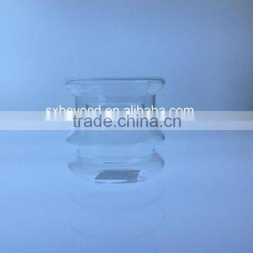 Simple Clear Glass Candle Holder for Decoration