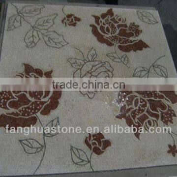 Wonderful rose mosaic medallion floor patterns