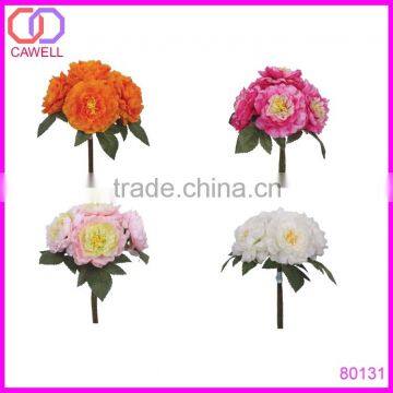 Romantic pink artificial flower peony bouquet for wedding