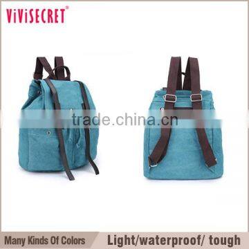 Vivisecret China Wholesale Canvas Leather Backpack, Fashion Leisure Satchel Rucksack for Boys photo-6