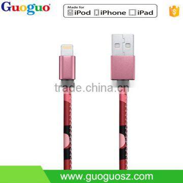 PU Leather MFi Certified Aluminum 8pin for Iphone Lightn Cable