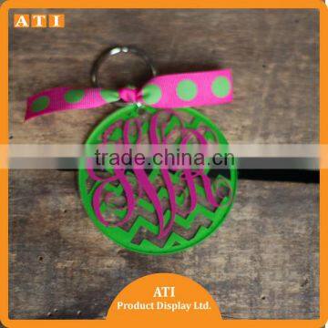 Wholesale Blank Square Clear Printcolorful Laser Cut Acrylic Key Chain photo-2