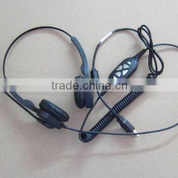 Professional call center Headset with RJ11/RJ9/USB plug, QD optional