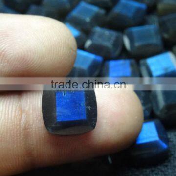 Labradorite Gemstone Faceted Cushion Cut With Nice Blue Flahsy Color and Best Polish and Making