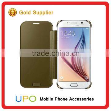 [UPO] Top Selling Clear View Translucent Flip Electroplating Mirror PC Smart Phone Case for Samsung Galaxy S7 Edge Case photo-3