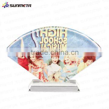 Fancy Crystal Novelty Business Gift Fan Shaped Crystal Cube Photo Frame photo-4