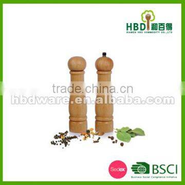 Wooden pepper mill and shaker set