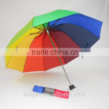 10 ribs high quality rainbow folding umbrellas