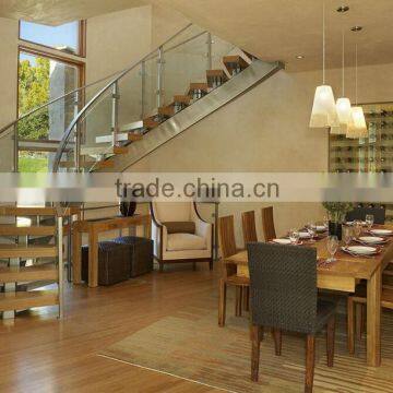 Open riser wooden staircase diy floating stairs(PR-L1088)