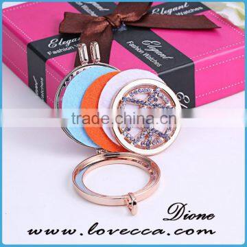 Round Rose Gold (35mm) Aromatherapy / Essential Oils Diffuser Locket Necklace photo-3