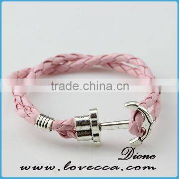 2016 Navy jewelry New design various color nautical rope anchor bracelet