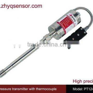 Rigid stem 4-20mA output auto-zero melt pressure sensor with thermocouple