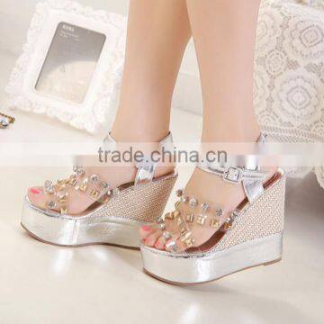Ladies Shoes Guangzhou Women Wedges Shoes 2015 Fashion Snadals Summer PY2900 photo-4