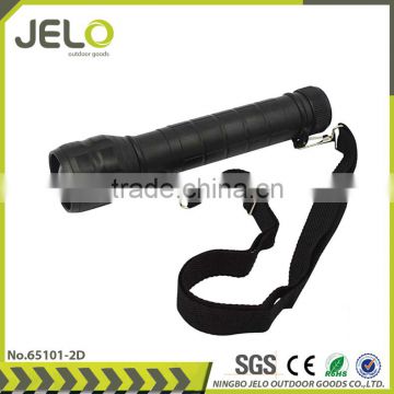 Ningbo JELO Powerful 1Watt LED Plastic Torch Heavy Duty Torch Zoom Flashlight with Nylon Strap Compass 2D