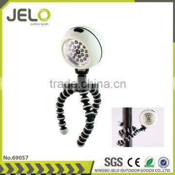 Ningbo JELO Super Bright 21LED Tripod Flexible Leg Work Light 20+1LED Outdoor Lamp With Clip