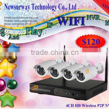2016 Hot selling home security camera system Wireless IP Outdoor Camera 4ch wifi camera kits