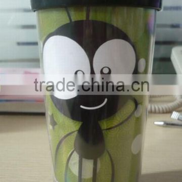 Double wall coffee tumbler ,plastic coffee tumbler,plastic travel tumbler