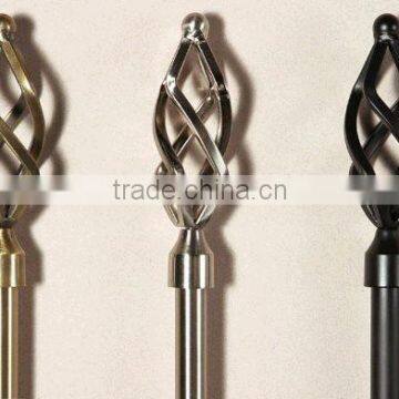 Twist cage metal curtain rod