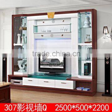 Latest Design Wood Furniture Living Room Cabinet Glass/lcd tv Unit