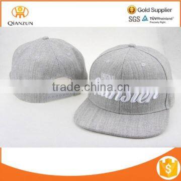 2015 Gray hat men polyester snapbacks hat custom embroidery hat