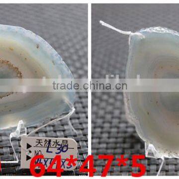 Natural Blue Agate Slice Druzy Pendant for decoration