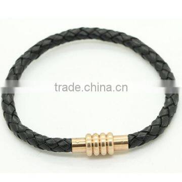 leather bracelet with gold plated clasp ,gold plating wholesale leather jewelry