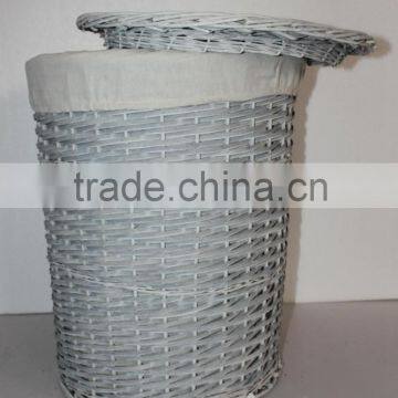 grey set wicker laundry basket