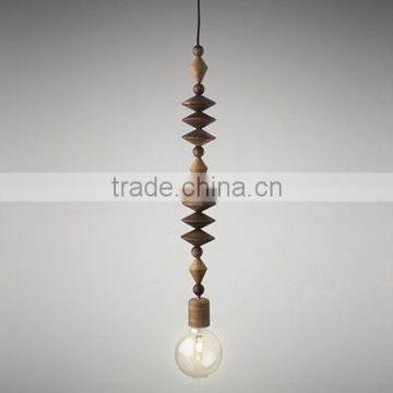 New Edison Vintage Retro Wooden Fixture Pendant Light Colorful Fabric Cable Lamp