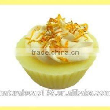 yellow color cake shaped soap