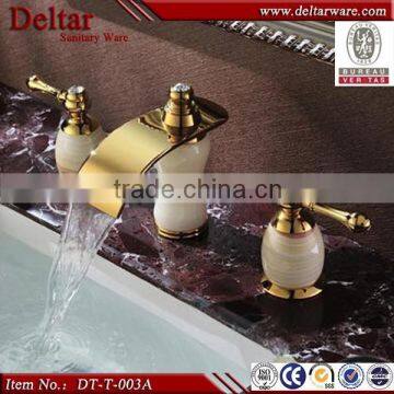 five star hotel used double handle water faucet,Taps and mixers,led glass waterfall basin tap