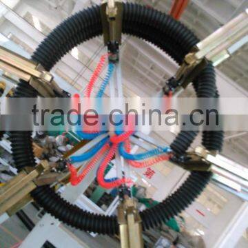 double station winding machine for PE PP Corrugated Pipe Line