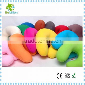 Total solid color horse shaped neck pillow,with microbeads filling