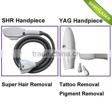 Good Quality 2 in 1 SHR and ND YAG Laser Machine Movable Screen Alexanderite Laser for Hair Removal 10HZ