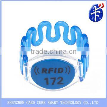 13.56mhz / 915mhz ISO14443A Waterproof rfid ABS wristband / bracelet