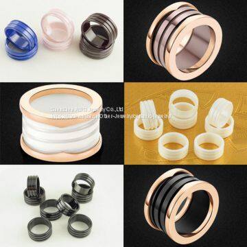 White Zirconia Ceramic Engagement Wedding Gift Jewelry Ring photo-3