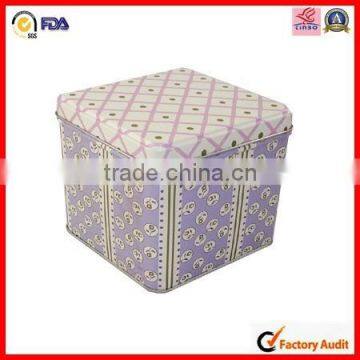 FDA Test Square Fancy Print Holiday Gift Tin Box photo-3