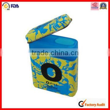 metal hinge lid mini gum tin box