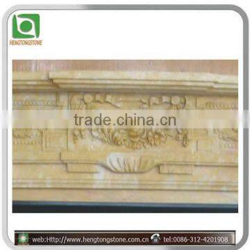 Colored Carved Marble Fireplace Mantel photo-3