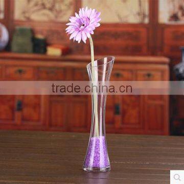 Different Types Tall Thin Slanted Clear Glass Flower Vase for Home Decoration photo-2
